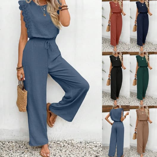 Fashionable and Personalized Street Style Casual Sleeveless Jumpsuit Set 2025 Summer New Southeast Asia Europe America Cross-border