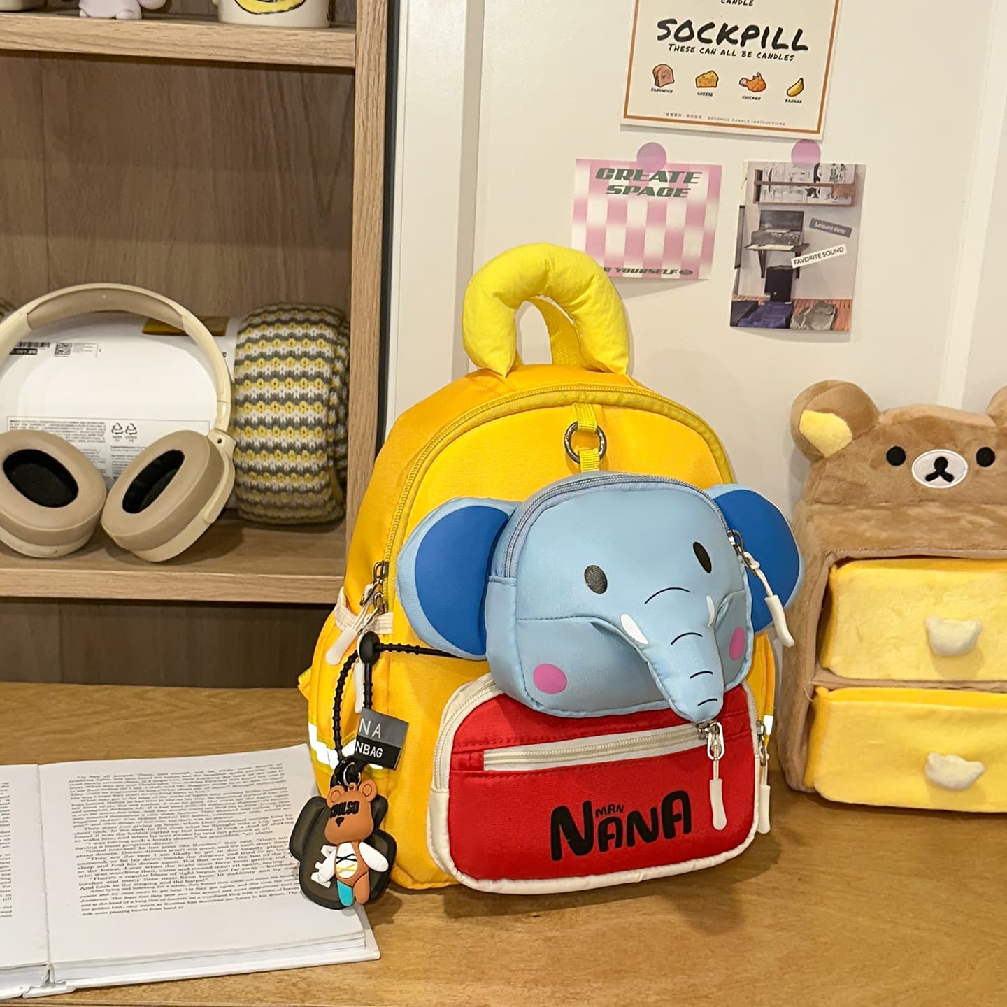Kindergarten Cute Cartoon Backpack for Kids, Elephant-Shaped School Bag for Boys and Girls, Preschool Daypack