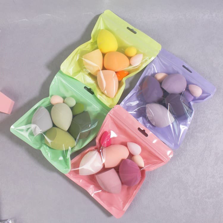 Cross-Border Macaron Bags Dopamine Beauty Sponge Flocking Powder Puff Value Combo Set Non-Powder-Absorbing Mini Makeup Sponge