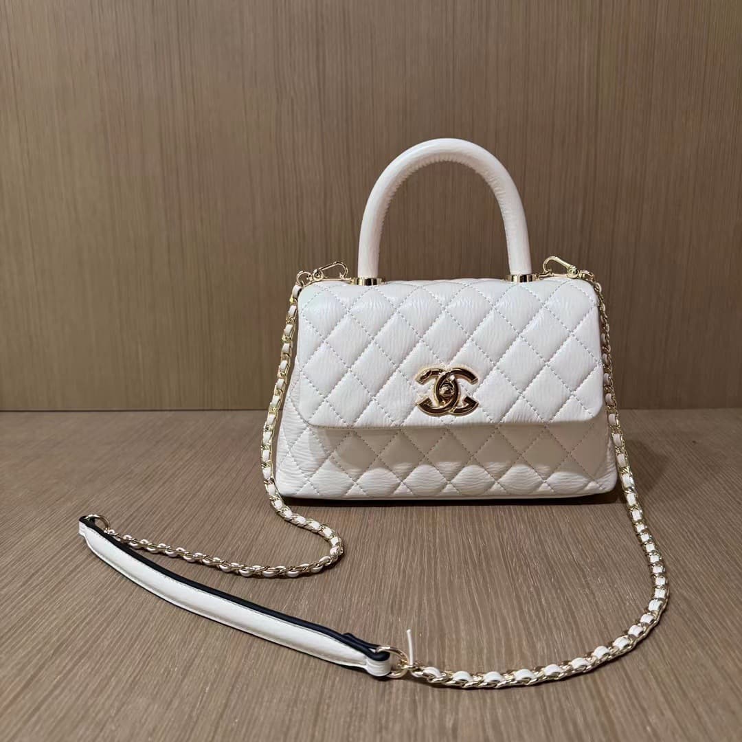 Genuine Leather Women's Bag, Chanel-Style Diamond Quilted Chain Bag, Elegant Handbag, New High-End Fashion Versatile Shoulder Crossbody Bag