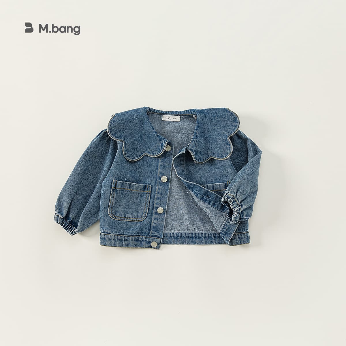 Youbao Kids Korean Style Girls Denim Jacket Spring/Autumn Lace Collar Children Denim Top Casual Cardigan