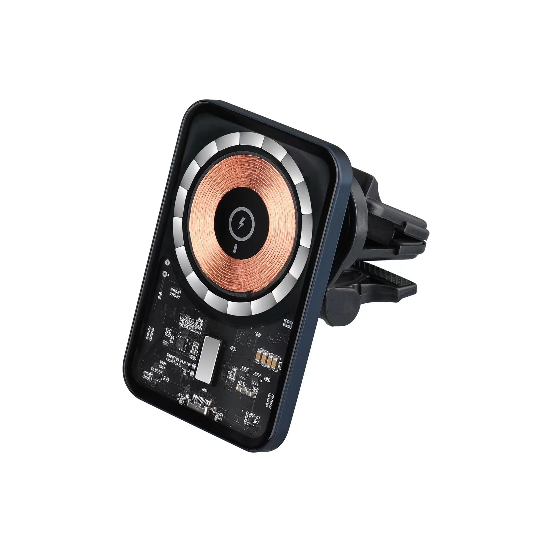 magsafe15W transparent magnetic car wireless charger is suitable for Apple, Huawei, Android and Xiaomi mobile phones