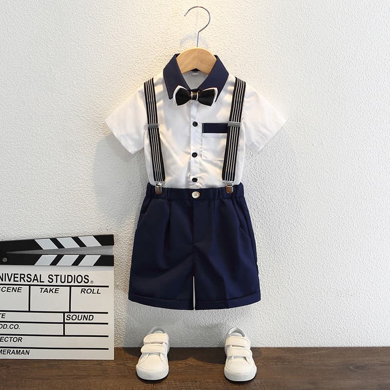 Boys' Summer Dress Suit Handsome Host Performance Costume British Children's Flower Girl Dress