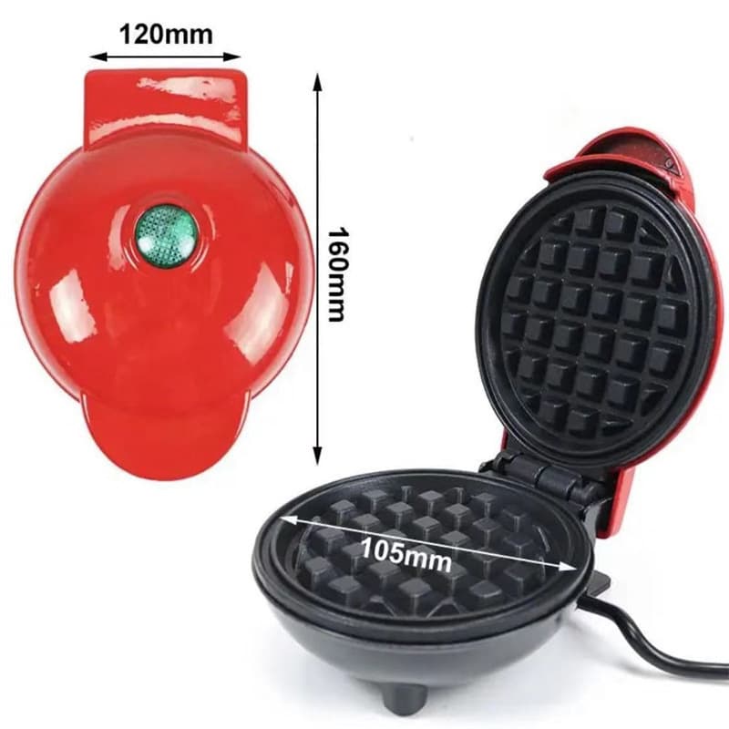 Portable Household Waffle Maker Mini Breakfast Machine Baking Cake Heart-Shaped Round Pancake Electric Griddle