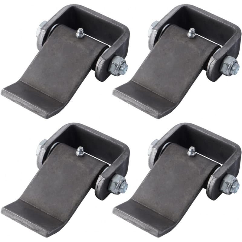 Trailer Hinge Welding Heavy Duty Lubricable Dump Trailer Truck Door Hinge, Strap Short Leaf, 4-Piece Set