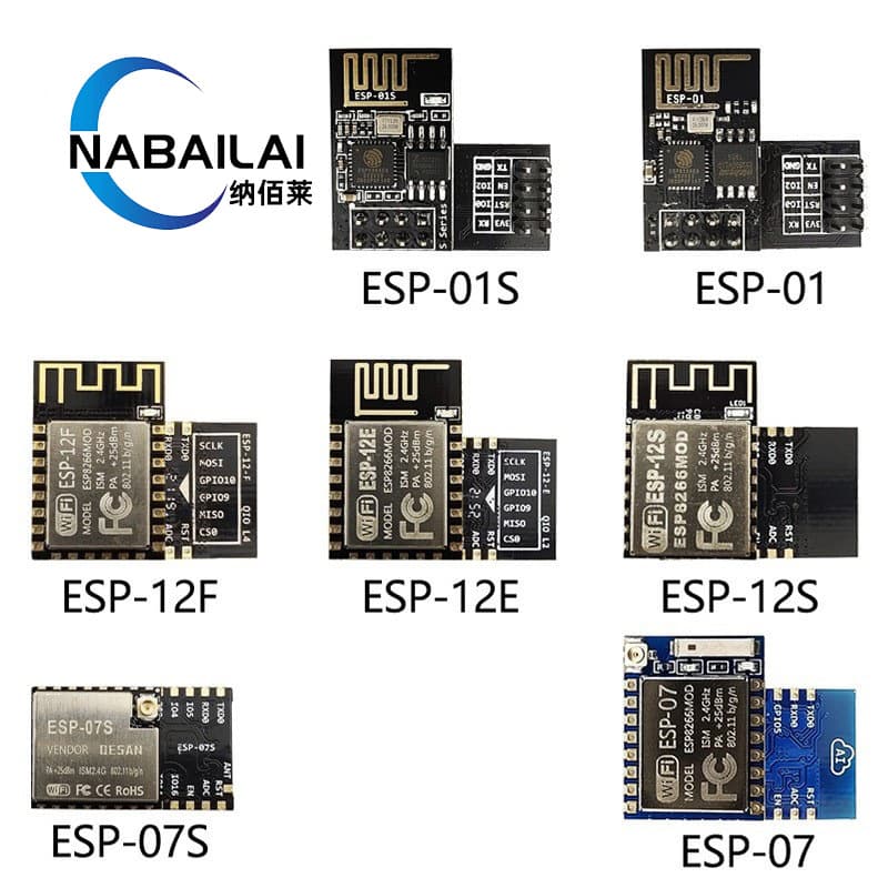 ESP-01 ESP-01S ESP-07 ESP-07S ESP-12E 12F 12S WiFi Module ESP8266