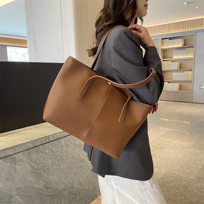 Large Capacity Tote Bag 2025 Fashion Women's Bag Cross-border New Style Bag Minimalist Women's Handbag Commuter Shoulder Bag