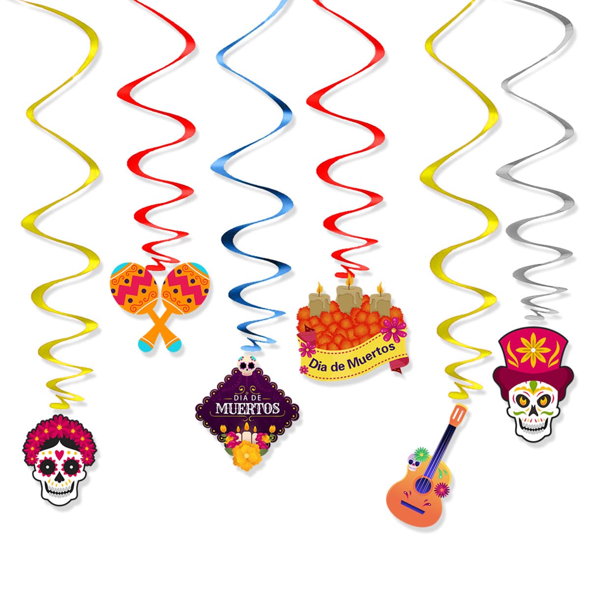 Day of the Dead Theme Party Piñata Skull Spiral Hanging Decoration Festival Decor Wholesale