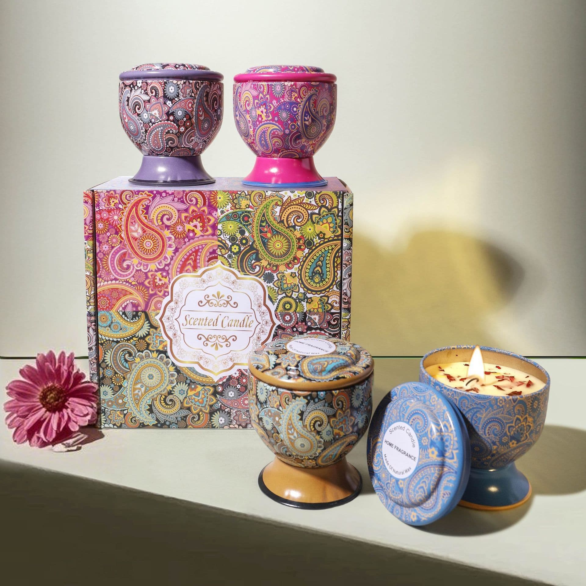 Cross-border Tall Stemmed Glass Dry Flower Aromatherapy Candle Wedding Favor Birthday Gift Floral Scented Candle Wholesale