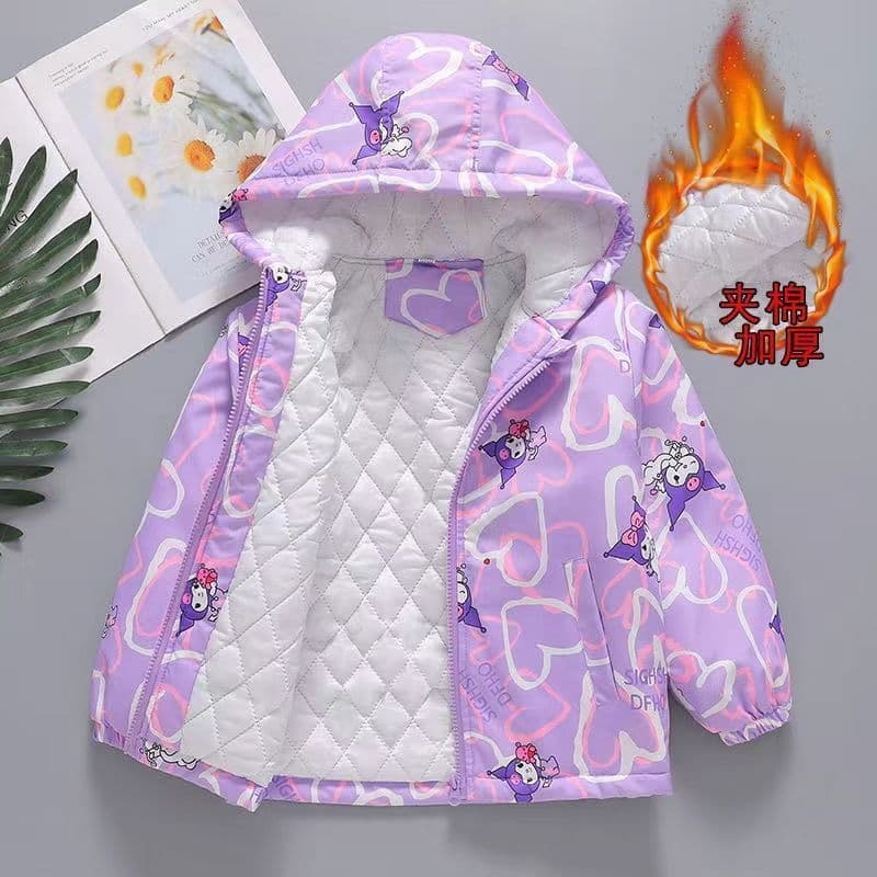 Girls' Jacket Quilted Coat Autumn/Winter 2024 New Children's Sport Top Kuromi Girls' Winter Wear