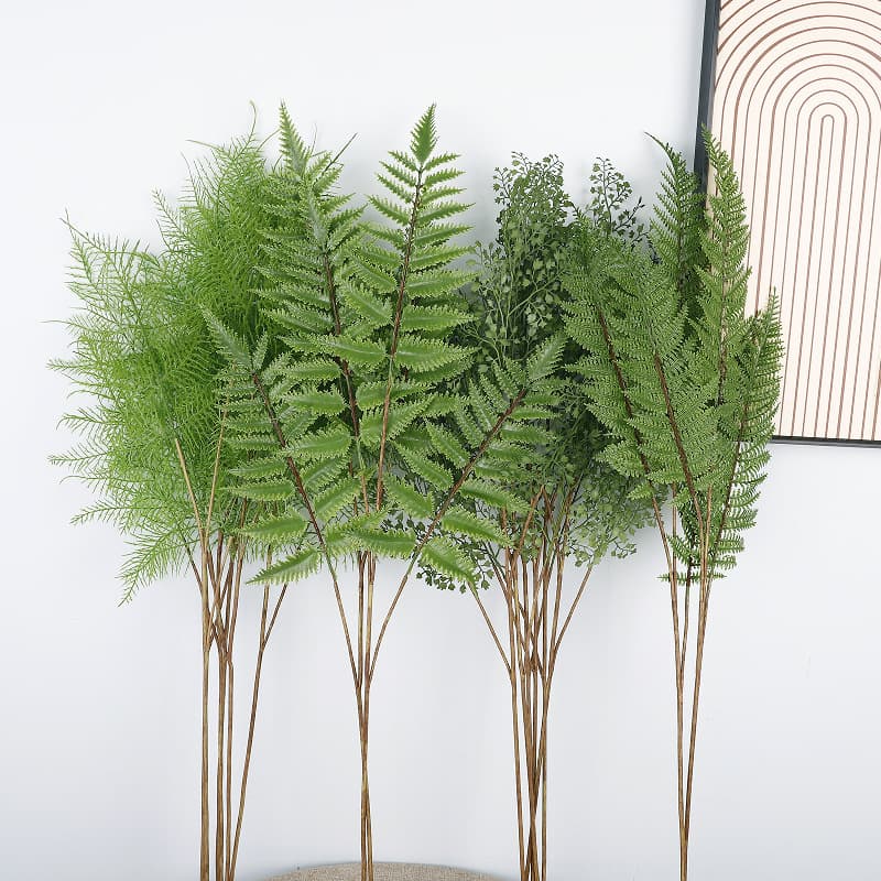 Nordic Simulation Fern, Fern Grass Green Plant, Cross-border Asparagus Leaf Black Bone Fern Persian Grass Home Hotel Scenery Decoration