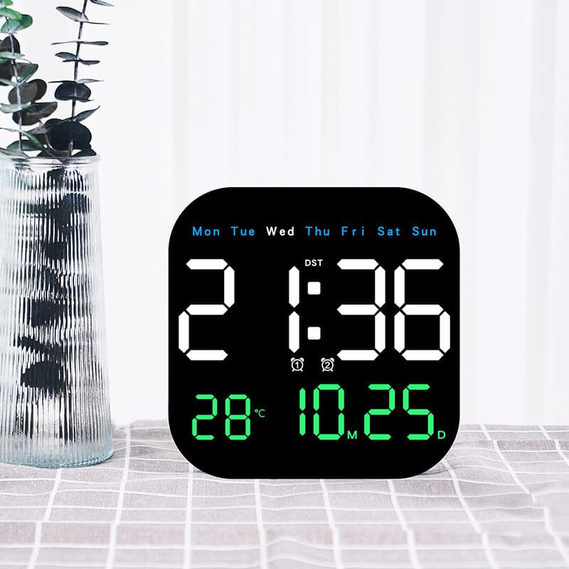 Cross-mirror new product multi-functional clock LED electronic clock living room fresh wall clock can be hung or stood dual-purpose clock 6650