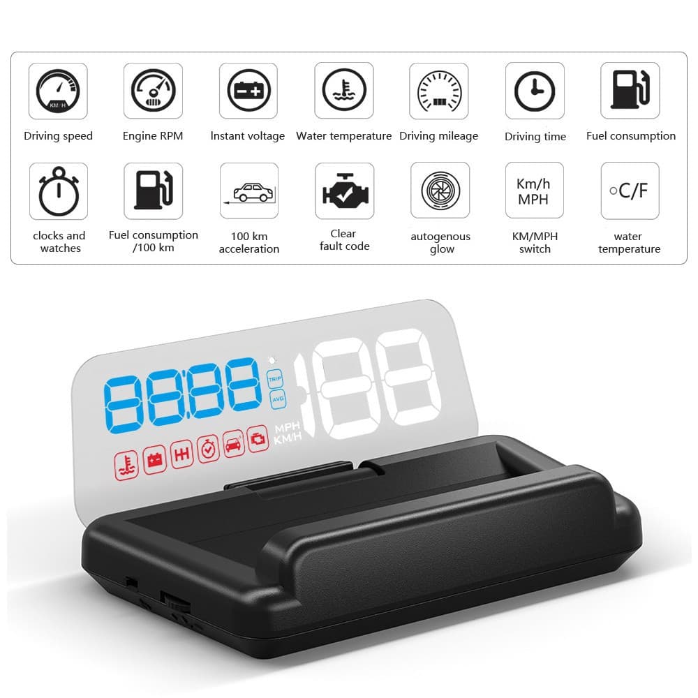 Weiying Intelligent C500HUD head-up display OBD powered vehicle speed projector is suitable for gasoline vehicles after 2007