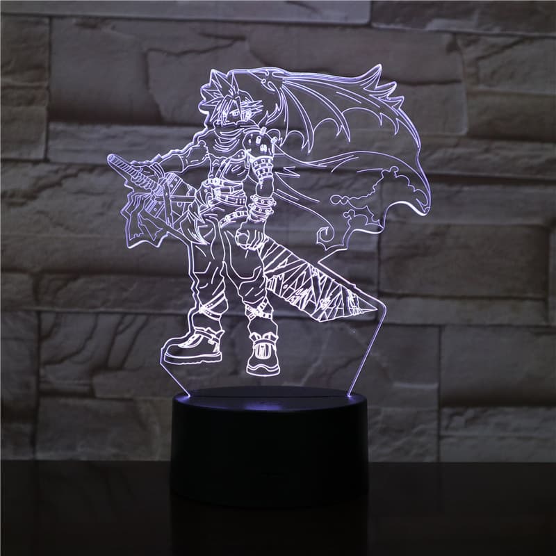 Final Fantasy XIV Game Themed Night Light Claude Cloak Tifa Seven Color Atmosphere LED Lamp Home Decor Bedroom Lighting