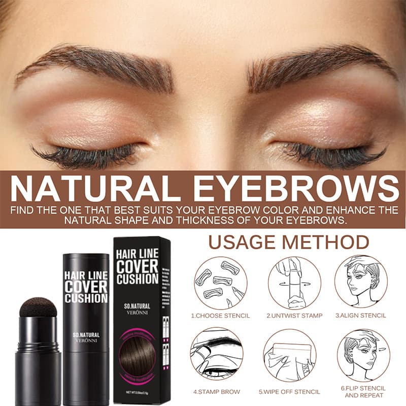 Eyebrow Powder Stick 3-Piece Set, Eyebrow Shape Hairline Shadow Filling Stick with Makeup Brush, Hairline and Temple Concealer Makeup