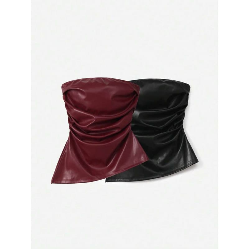 S 57773 Leather Crop Camisole - Pure Desire Hot Girl Leather Vest for Cross-border Trade