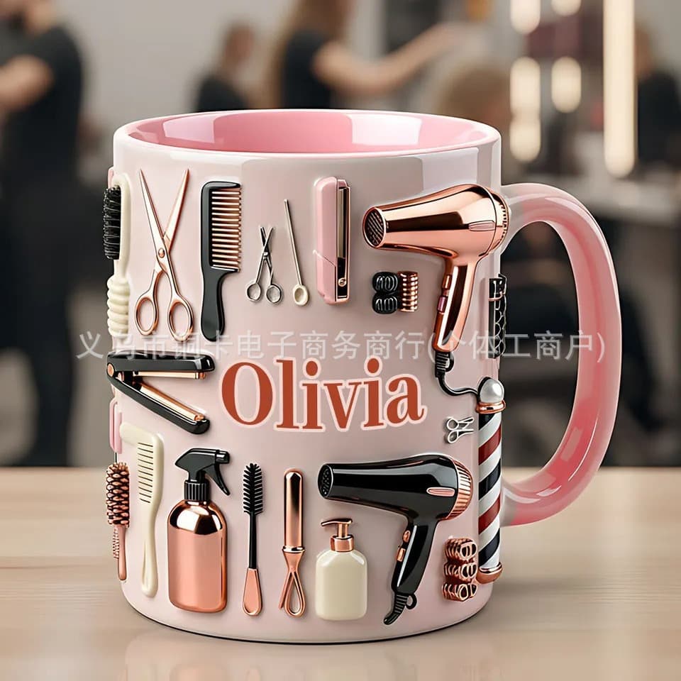 Hairdresser Accent Mug Pink Proud Hairdresser Themed Mug Hairdresser Theme