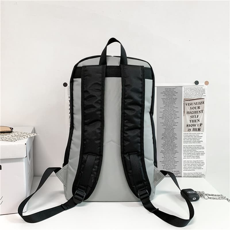 2024 New College Student Backpack Men's Double Shoulder Bag Large Capacity Preppy Style Outdoor Travel Trendy Cool Cross-border Foreign Trade