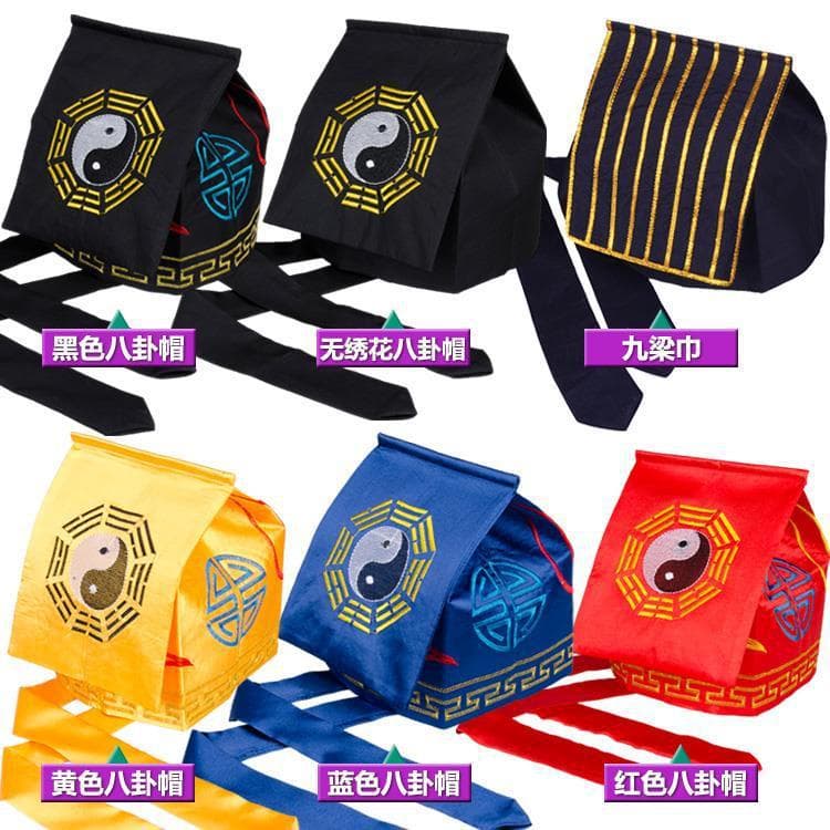 Taoist supplies, Taoist hat, Tai Chi Nine-Beam scarf, Taoist clothing, washable Eight Trigrams hat, Chunyang scarf
