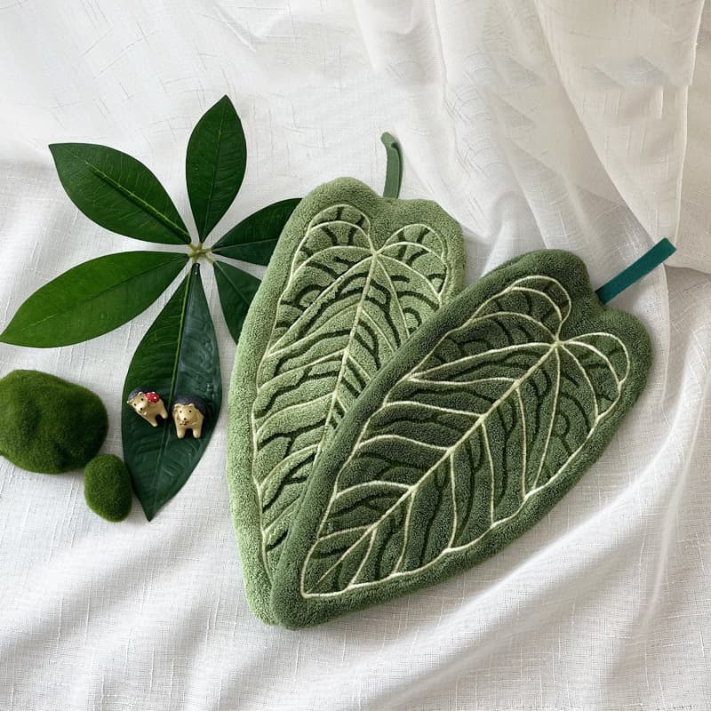 Viral Hot Plant Hand Towel, Kitchen Cleaning Absorbent Coral Fleece Handkerchief, Hangable Thick Kitchen Towel