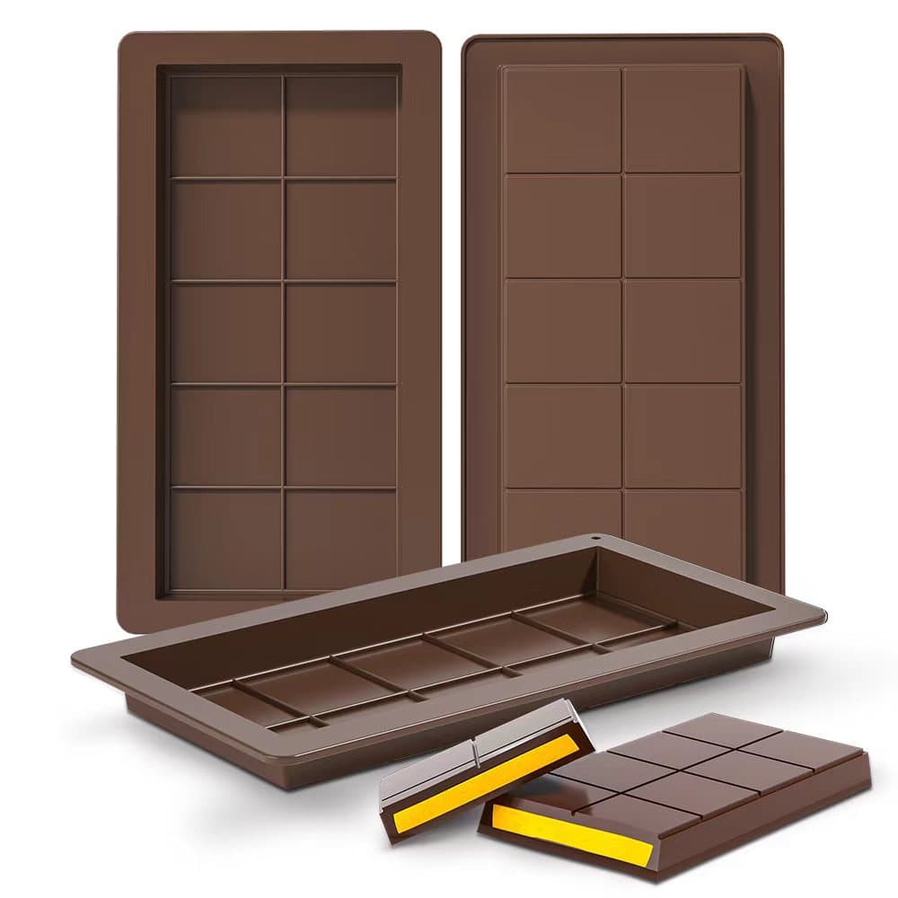 Food-grade cross-border spot goods, new square and rectangular silicone cake and chocolate 10-compartment candy mold