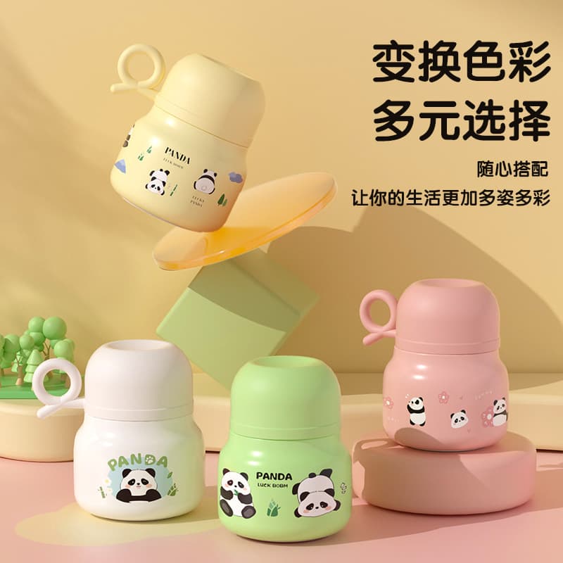 Cute Panda Thermal Cooker 316 Food-Grade Stainless Steel Insulated Cup for College Students and Office Workers Portable Porridge Lunch Box