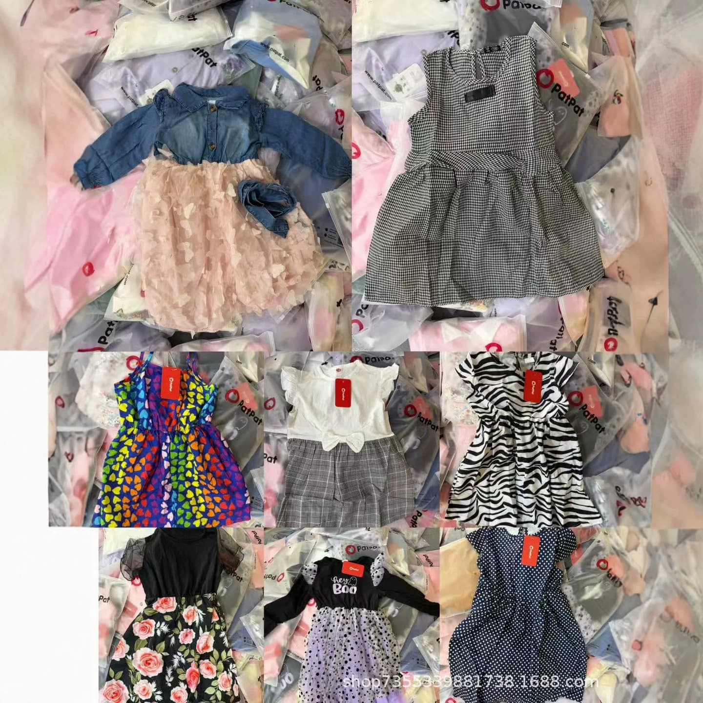 Spring and Summer PatPat Girls' Clothing Fairy Cute Fashion Dress Single Piece Dress Mixed Stock Wholesale