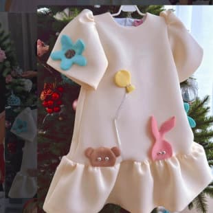 Amazon New Children's 3D Flower Dress Cute Little Girl Princess Dress Sweet Party Gown