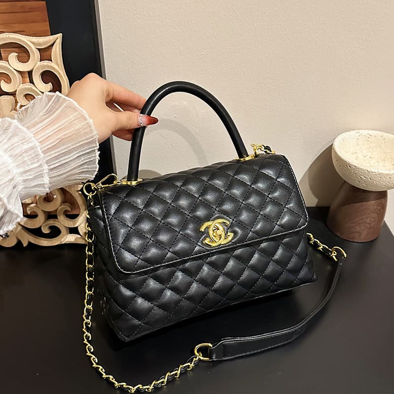 Small Fragrance Style Light Luxury Hot-Selling Women's Handbag Versatile Diamond-Quilted Stitched Shoulder Bag Large-Capacity Crossbody Chain Bag