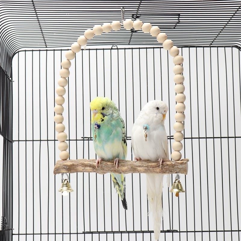Natural Pepper Wood Swing Ladder Climbing Toy for Cockatiel Parrot Bird Cage Accessories