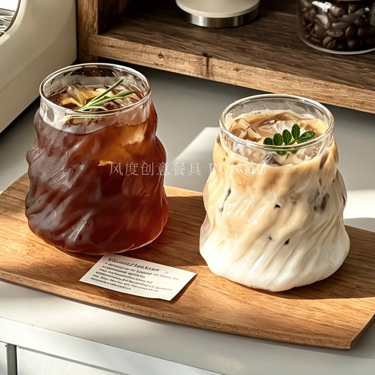 ins style high borosilicate heat-resistant glass cup ice American latte coffee cup cold drink cup beverage cup water cup creative