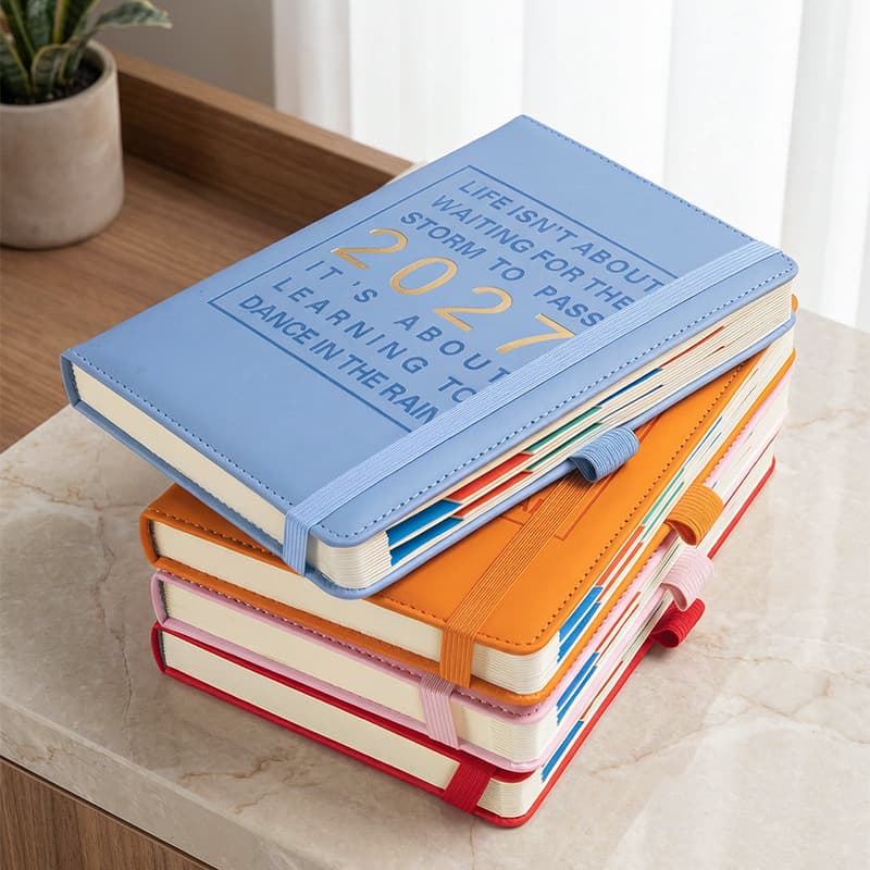 2027 English Version Bound Daily Planner 365 Days Time Management Self-Discipline Check-in Notebook Wholesale
