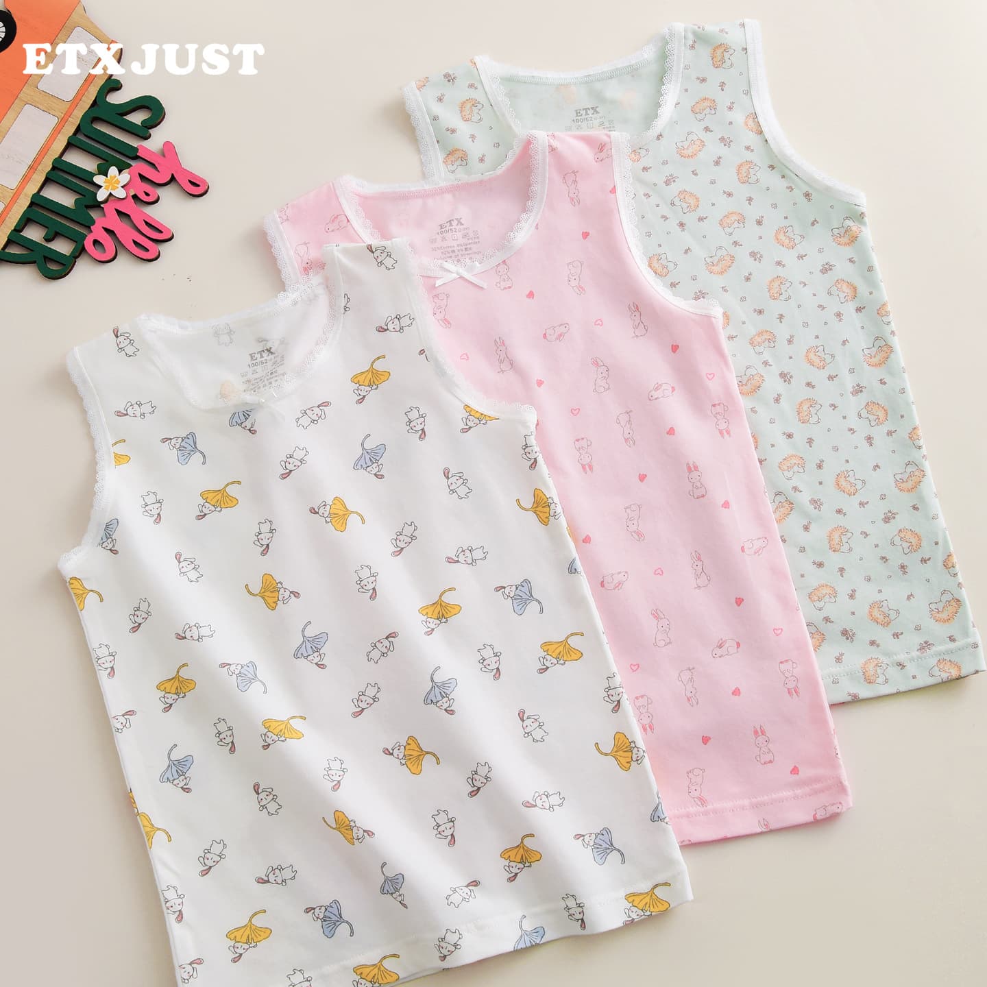 Girls Class A Camisole Toddler Lace Base Layer Little Girl Cotton Sleeveless Vest ETX Factory Direct
