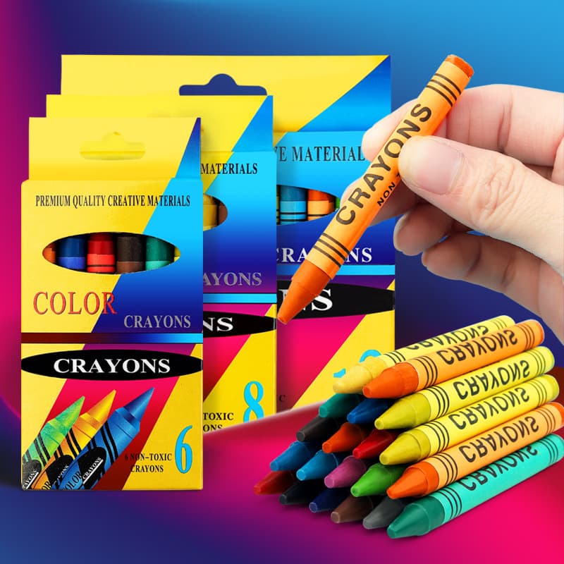 Children's drawing crayon set with 6, 8, 12, and 24 colors, creative DIY graffiti oil pastels, coloring crayons