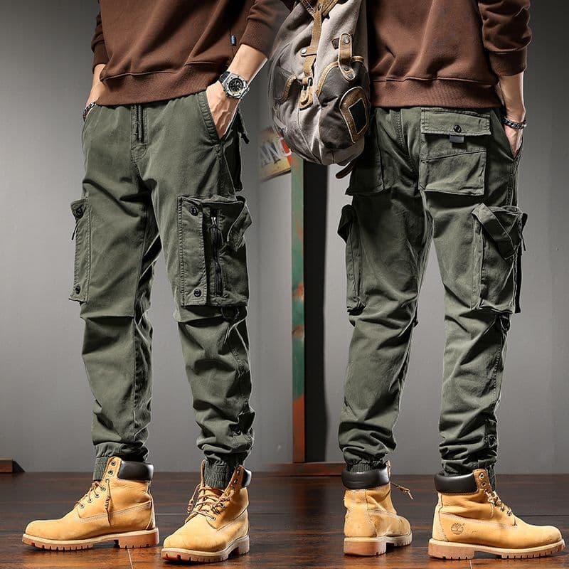 American Style Men's Workwear Pants Straight Leg Outdoor Tactical Casual Trousers Spring Autumn Seasonal Youth Fashion