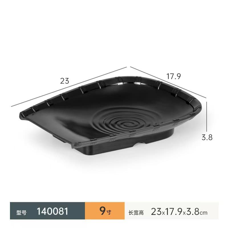 Melamine Sushi Tray Rectangular Beef Plate Black Plastic Noodle Bowl BBQ Serving Dish Hot Pot Side Plate