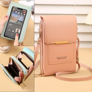 ENDAYCON Touch Screen Phone Bag Women Small Crossbody Cute Cell Phone Case Fashion Key Wallet