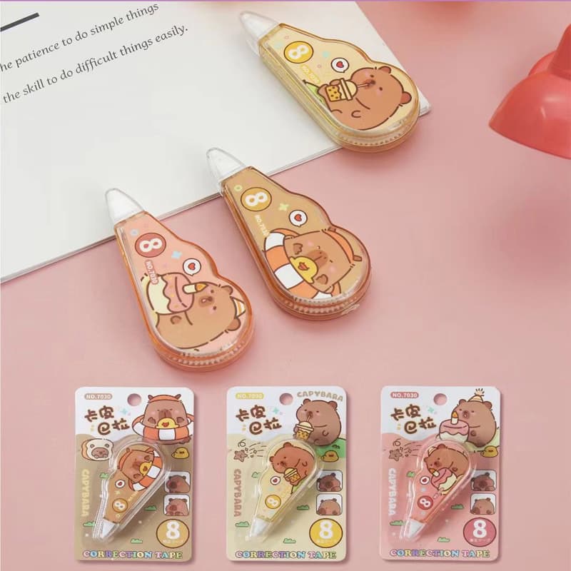 Factory Direct Cartoon Capybara Correction Tape 7030 Student Stationery Mini Correction Tape Prize Gift Wholesale