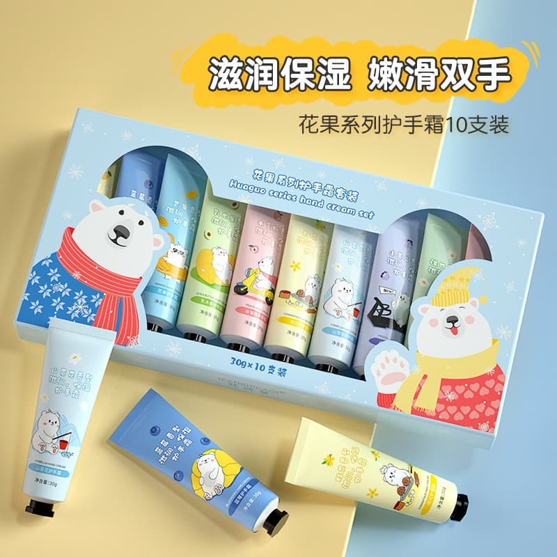 GMH Bear Flower & Fruit Hand Cream Gift Set - Anti-Freeze, Anti-Crack, Moisturizing, Nourishing, Souvenir Set