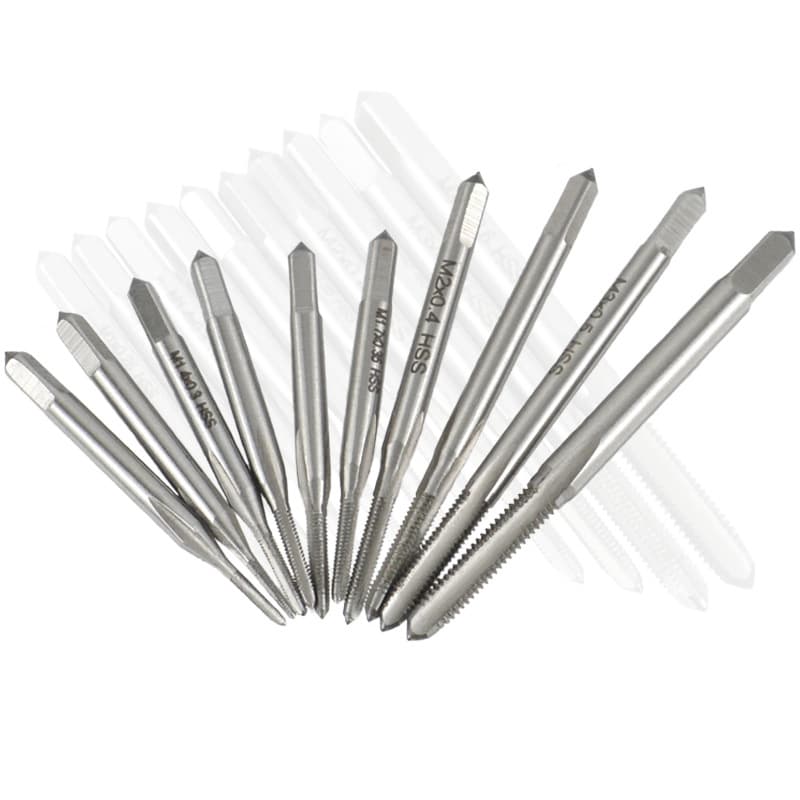 10PC mini straight flute high-speed steel small tap HSS6542 material threading drill bit