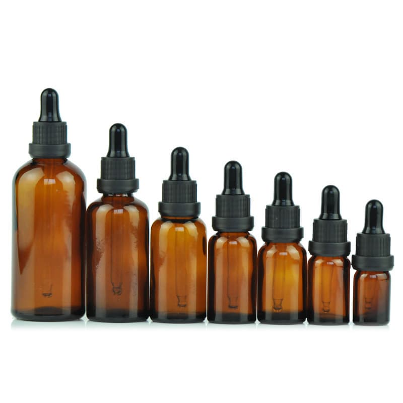 Wholesale 10ml Amber Glass Essential Oil Bottle with Dropper, Cosmetic Sample Bottle, High-Quality Glass Bottle