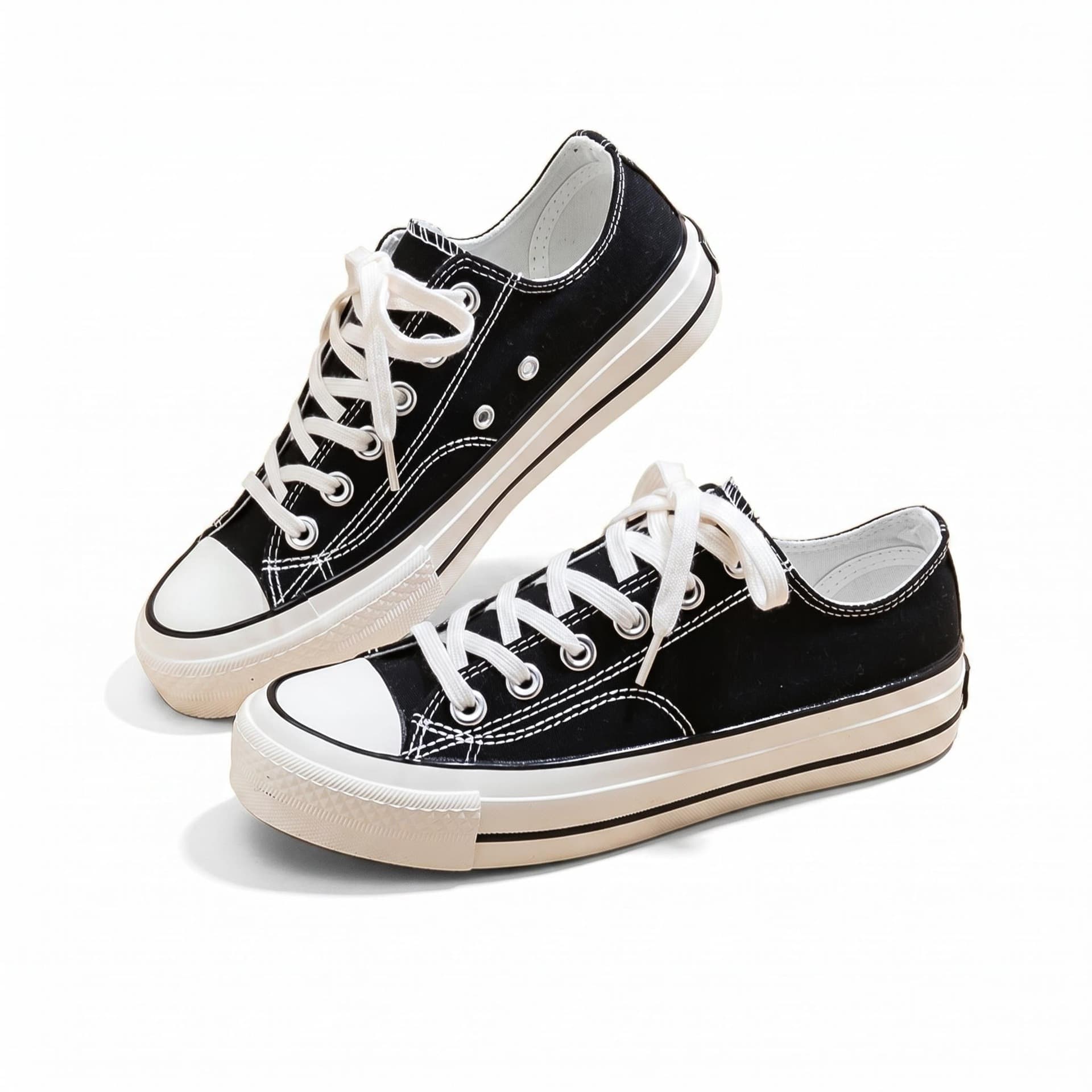 Canvas Shoes for Women Students Korean Style 1790s Harajuku Versatile ulzzang Board Shoes Summer Black Shoes Triple Vulcanized