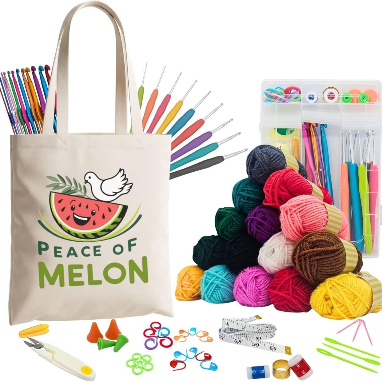 Cross-border hot-selling new 73-piece set beginner weaving crochet material kit yarn set