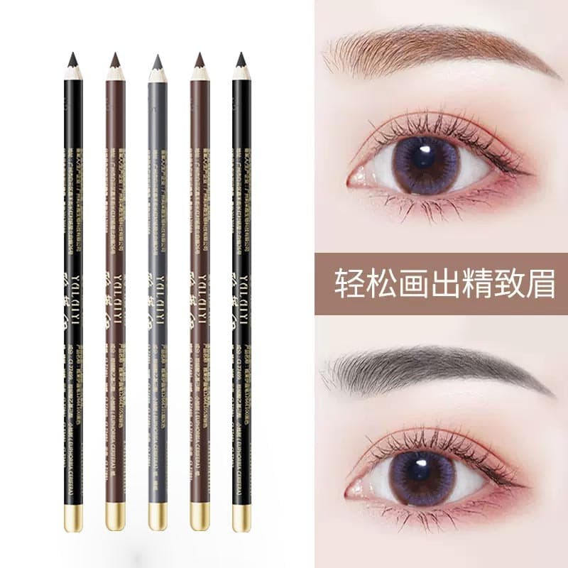 Factory Wholesale Ultra-Fine Eyebrow Pencil Waterproof Sweat-Proof Long-Lasting Non-Smudge Hard Core Pencil Style Sharpenable for Men and Women Beginners