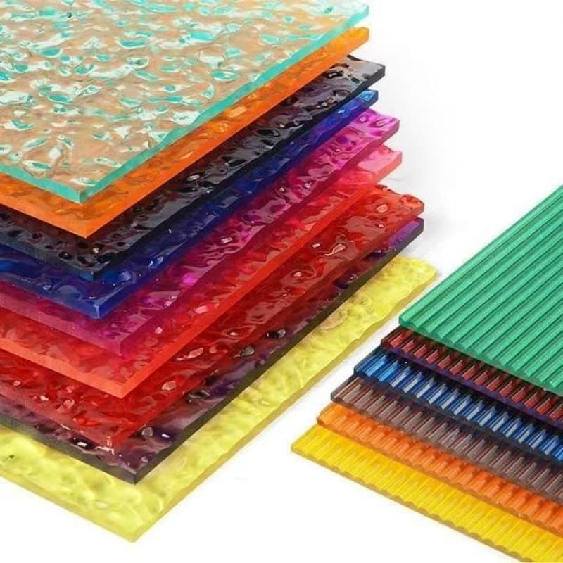 Acrylic colored plexiglass fluted wave striped board stone water ripple board door partition special offer