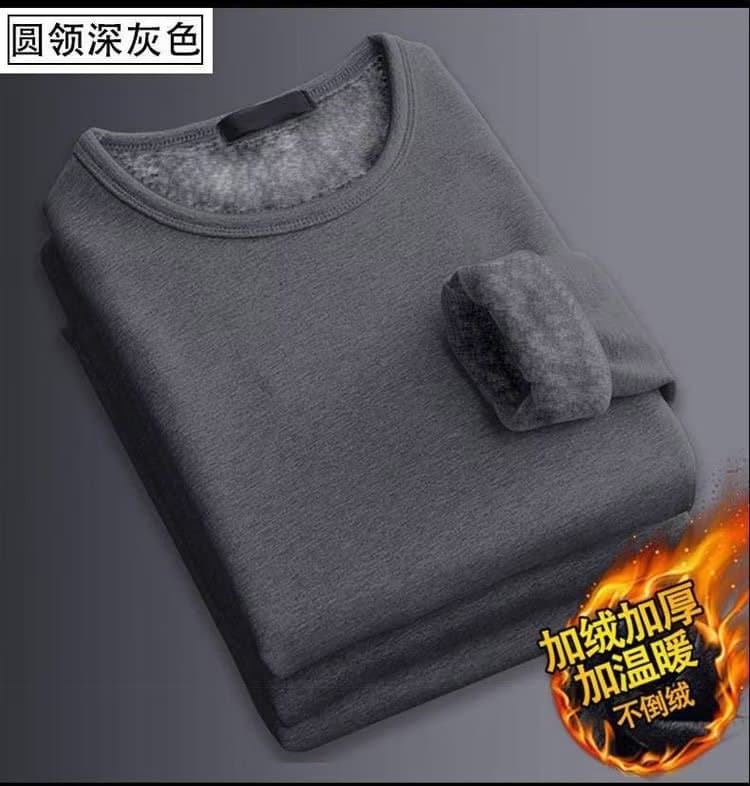 Men's Thermal Underwear Fleece Lined Thickened Autumn Winter Warm Resistant Cold Base Layer Shirt Inner Wear Bottoming Clothes