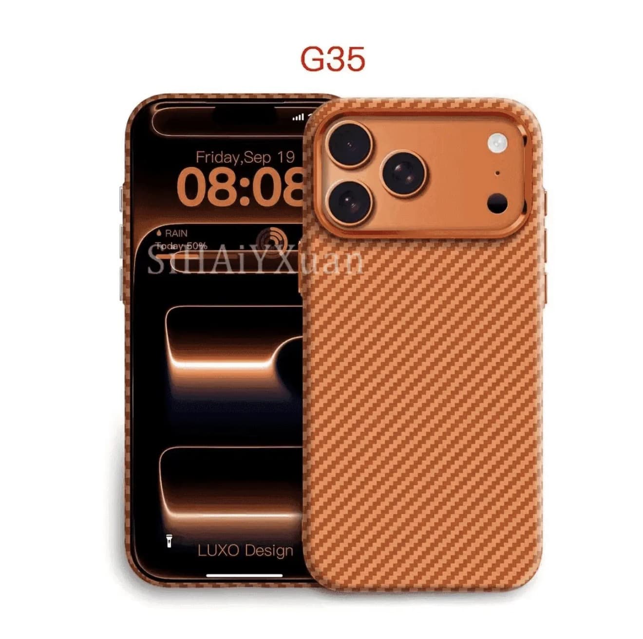 Orange Storm Skin-Feel Magnetic Phone Case for iPhone 17 Pro Max, Premium Protective Cover for iPhone 16 15