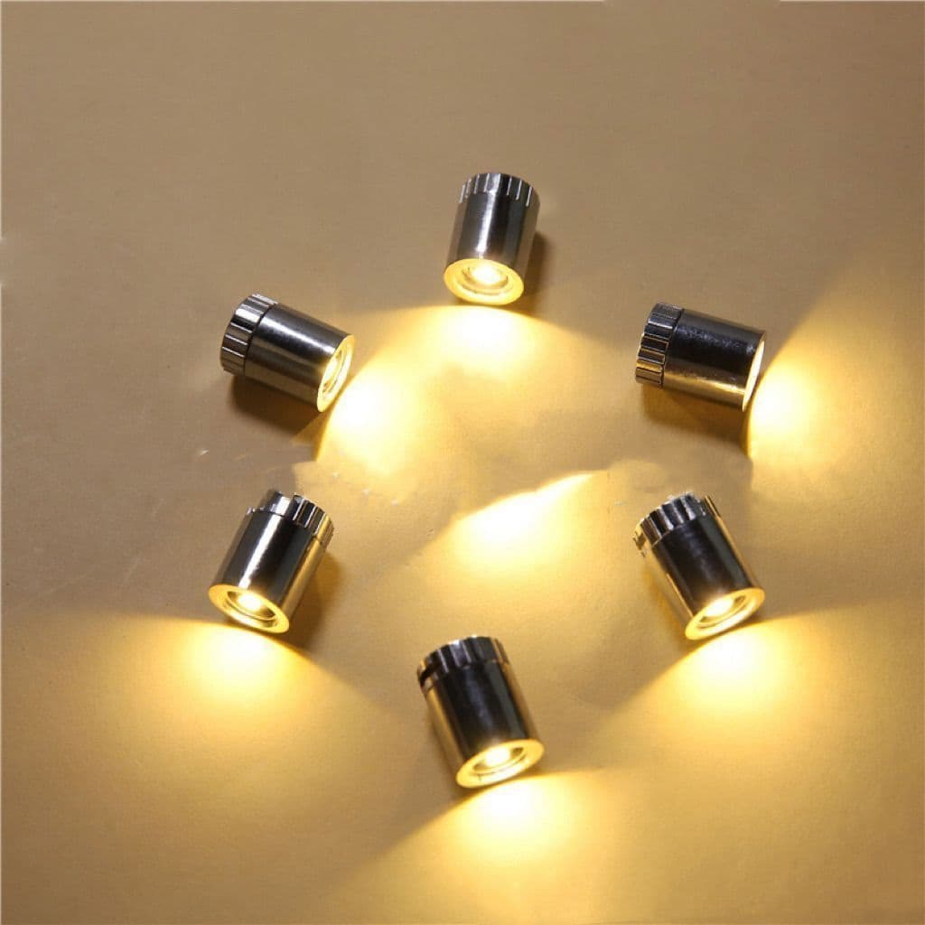 Electroplated Colored Mini Lamp Tube LED White Light Kids DIY Glowing Craft Accessory Mini Decorative Light with Rotary Switch