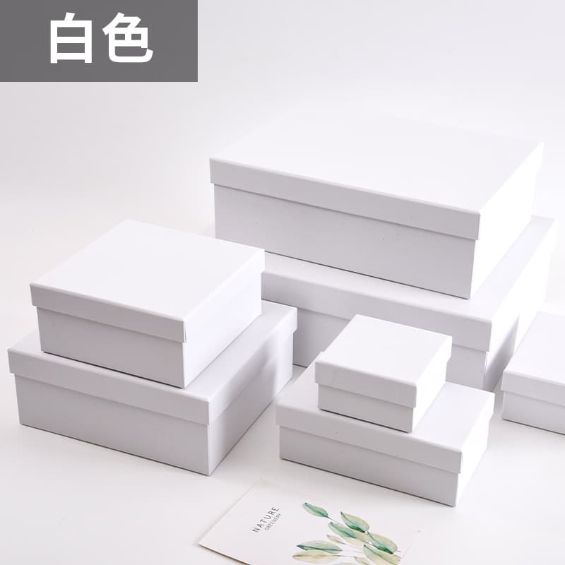 In Stock Large White Birthday Gift Box Red Rectangular Candy Box Exquisite Orange Souvenir Gift Box Empty Box