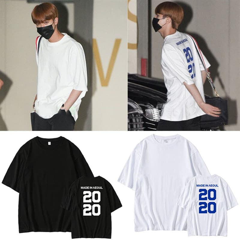 BTS JIN-inspired unisex short-sleeve cotton T-shirt, trendy and loose fit